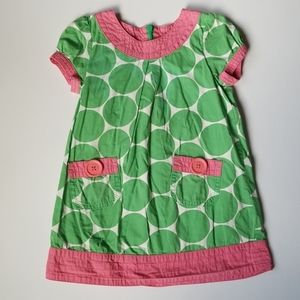 Mini Boden Green Polka Dot Dress 2-3